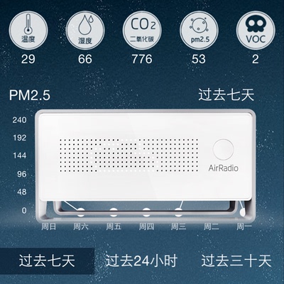 智能pm2.5检测仪威果空气电台A1雾霾二氧化碳VOC空气质量监测包邮