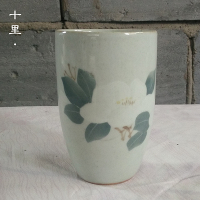 十里 陶瓷杯子手绘牡丹复古茶杯 简约马克杯