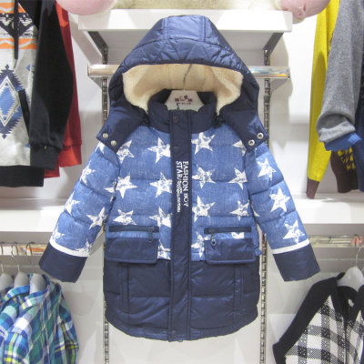 新款未来之星男童羽绒服中长款韩版加厚保暖小童羽绒外套WB549723