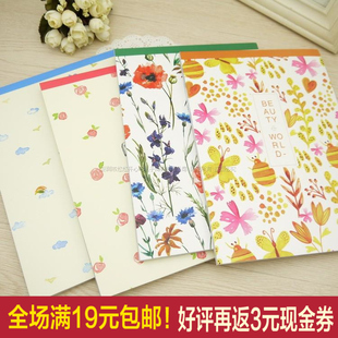 2015年韩版新款热销小清新甜美可爱彩色内页带橫线情书信纸本