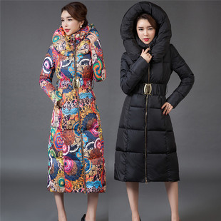 2015冬新款韩版棉衣女修身连帽过膝长款羽绒棉服大码加厚女装外套