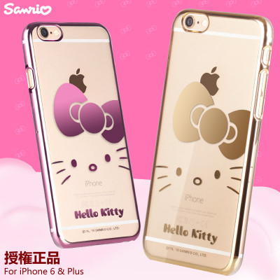 新品Hello Kitty iPhone6手机保护壳 iPhone 6Plus透明硬壳手机套