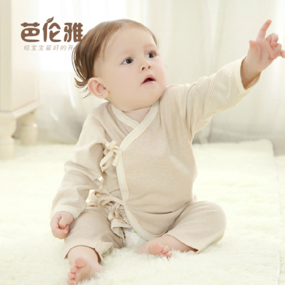 秋冬厚款男童女童婴幼儿服有机棉内衣套装0-3-6个月宝宝婴儿内衣