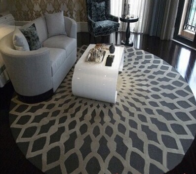 客厅卧室床边地毯 服装店拍照地毯 衣帽间电脑椅圆形地毯定制LOGO