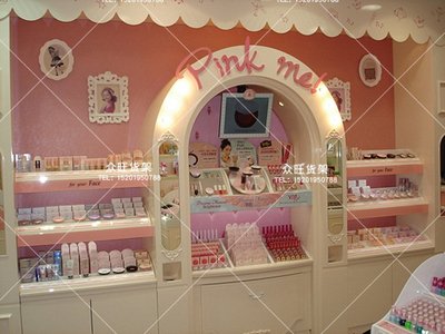 韩式新款化妆品货架展示架 美容院产品展示柜 彩妆柜台面膜展示柜