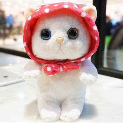 iphone6plus手机壳卡通立体毛绒甜蜜猫头巾猫萌物创意手机保护套