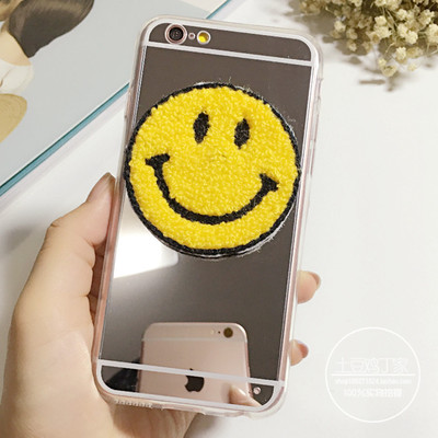 韩国设计师款笑脸smile潮牌手机壳苹果iphone6s plus保护套5s镜面