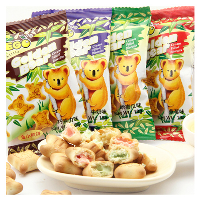 马来西亚进口休闲儿童零食品 EGO金小熊饼干夹心饼干500g 4种口味