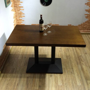 西餐厅桌椅 咖啡厅餐桌 甜品店沙发桌椅 奶茶长方桌 贴实木皮餐桌