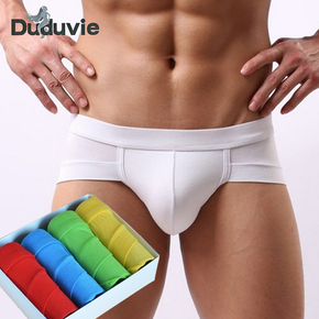DUDUVIE男士内裤三角裤莫代尔4条礼盒装纯色低腰U凸性感吸汗透气