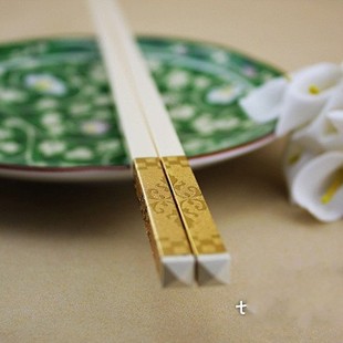 厂家直销 美耐皿餐具 密胺筷 仿象牙金头筷子 家用 酒店餐具