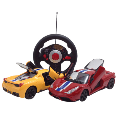 正品儿童玩具1:12法拉利458遥控跑车重力感应方向盘一键开门赛车