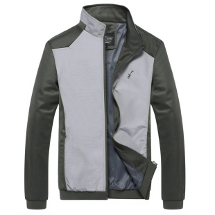 2015春季新款夹克衫   拼接修身型立领薄款外套jacket男 男装潮