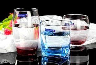luminarc乐美雅正品水杯粉紫色冰蓝色水杯果汁饮料杯茶具套装包邮