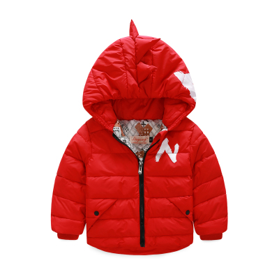 2015秋冬新怪兽男童儿童时尚修身加厚保暖羽绒服外套红色110CM
