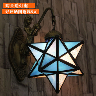 新品蒂凡尼灯简约现代壁灯床头壁灯浴室镜前创意五角星美人鱼壁灯