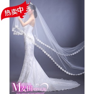 2015新娘头纱超长3米5米10米拖尾韩式蕾丝结婚纱礼服配件新款