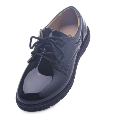 正装男童皮鞋男孩子单鞋小学初中学校专用演出学生鞋系带黑白色鞋