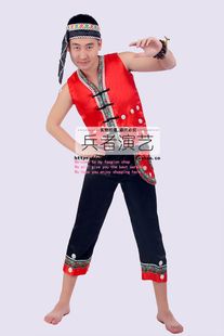 佤族族男装苗族服装少数民族舞蹈演出服装服饰壮族服装