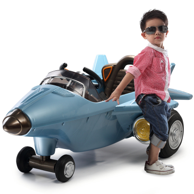 贝瑞佳儿童电动车 可坐电动汽车童车四轮带遥控双驱玩具车飞机