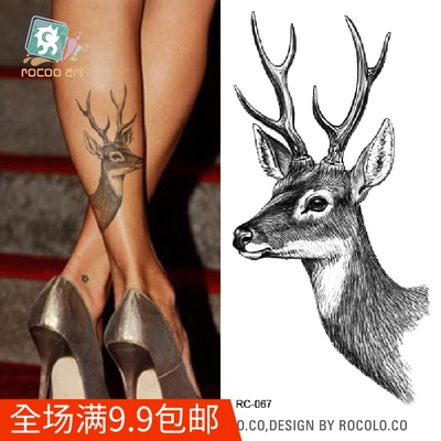 环保 个性时尚圣诞节party潮流 鹿 文身图案 定做纹身贴RC-067