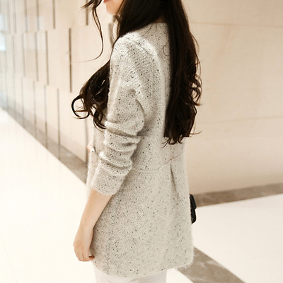 2015秋季新品韩版女装秋装新款马海毛衣中长款针织衫开衫修身外套
