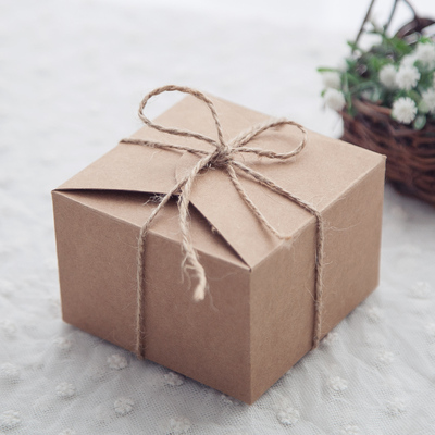 58包邮zakka杂货森系复古DIY情人节礼品喜糖盒礼物包装牛皮纸盒子