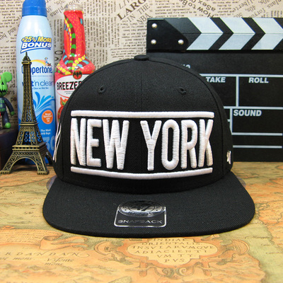 美国代购正品NY平沿帽棒球帽子 男女士韩版MLB NEW YORK 47嘻哈帽