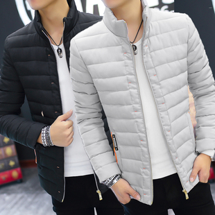 冬装新款羽绒服青年男士韩版短款立领青年加厚修身学生棉服外套潮