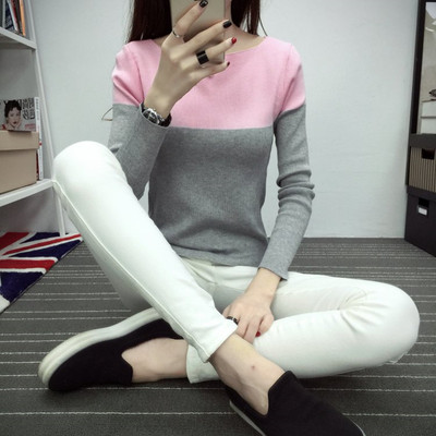 2015秋冬新款韩版潮女装打底针织衫长袖T恤保暖上衣服紧身小衫女