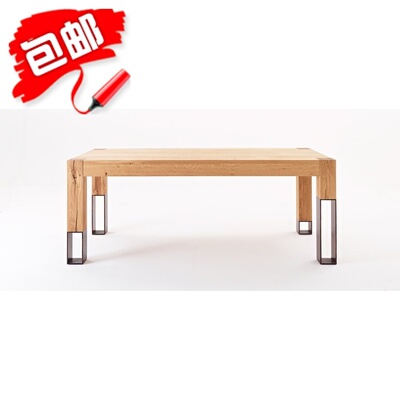 北欧原木餐桌电脑桌长方形实木餐桌创意书桌个性办公桌 桌子
