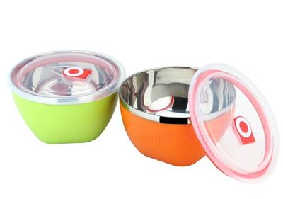 韩式不锈钢泡面碗学生泡面杯带盖汤碗饭碗大号带手柄方便面碗餐盒