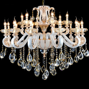 欧式水晶吊灯 奢华大气客厅餐厅卧室吸顶灯锌合金浪漫温馨蜡烛灯