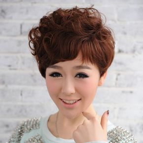 顶冠高端假发韩版女士短发 卷纹理发 短卷潮发率真个性时尚自然