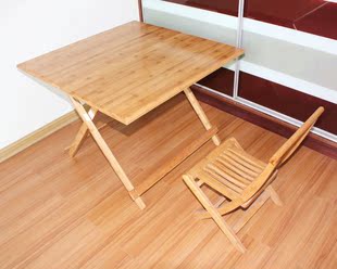 楠竹便携式折叠桌手提桌户外摆摊桌子正方形餐桌小户型实木饭桌