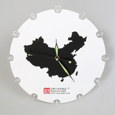 创意墙挂钟时尚客厅办公挂钟现代简约中国地图礼品BGZ011