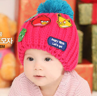 韩版秋冬新款宝宝儿童冬天帽子男童冬季针织字母毛线帽女童套头帽