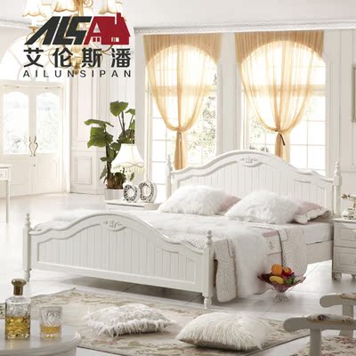 艾伦斯潘韩式橡木田园公主床1.5 1.8米储物双人象牙白色板式床