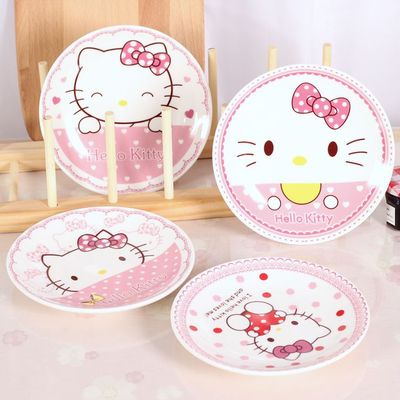 新款！Hello kitty日式餐具陶瓷盘子 骨质瓷卡通水果盘点心蛋糕盘