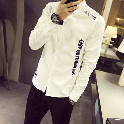 MR&FT 2015秋季新款 韩版男士修身衬衫 韩版 长袖衬衫男 男式衬衫