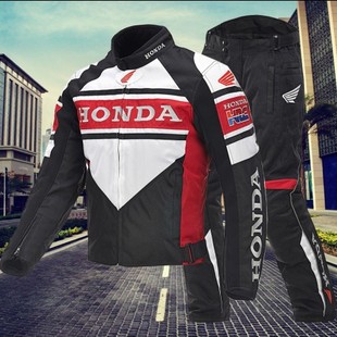新款正品本田摩托车骑行服套装男 赛车机车服保暖越野骑行服夹克