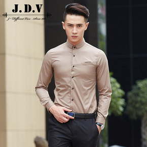 JDV男装 2015年秋季新款商务男士韩版修身休闲衬衫 JAITV5301CFE