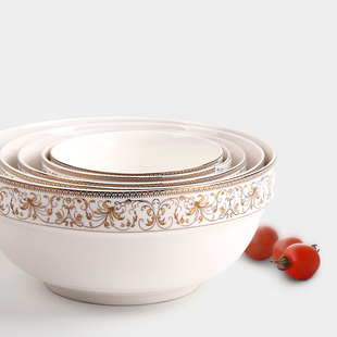 瓷宜陶瓷 太阳岛骨瓷餐具碗 多种尺寸陶瓷面碗套装家用米饭碗汤碗