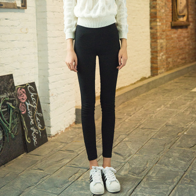 秋季高腰外穿黑色打底裤女士2015新款韩版修身铅笔小脚裤休闲显瘦