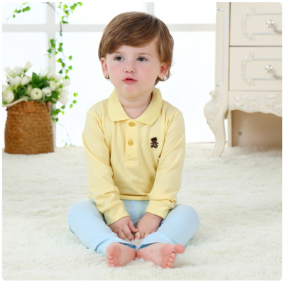 丹劳尔2015男童长袖t恤夏季婴儿童装纯棉女宝宝长袖T恤衫夏0-4岁