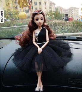 车载娃娃汽车摆件3D真眼芭比娃娃中控台摆件送人礼物汽车饰品女