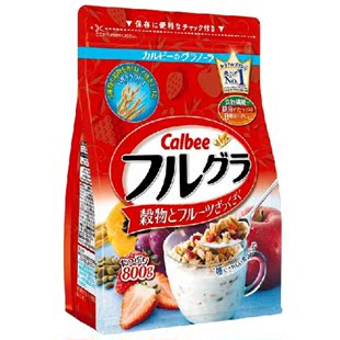 日本原装 Calbee卡乐比麦片 水果果仁谷物 冲饮即 食营养早餐800g