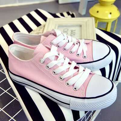 15新款低帮粉色帆布鞋女韩版潮基本款单鞋学生板鞋球低帮球鞋包邮
