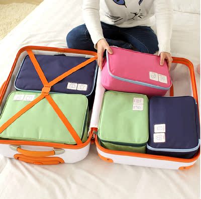 加厚韩版旅行收纳袋 衣物收纳包行李箱分类整理袋 旅游防水收纳