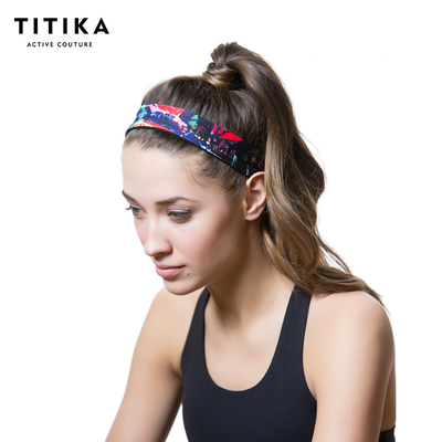 TITIKA瑜伽运动发带速干弹性吸汗头带正反双色女宽窄边吸汗跑步头